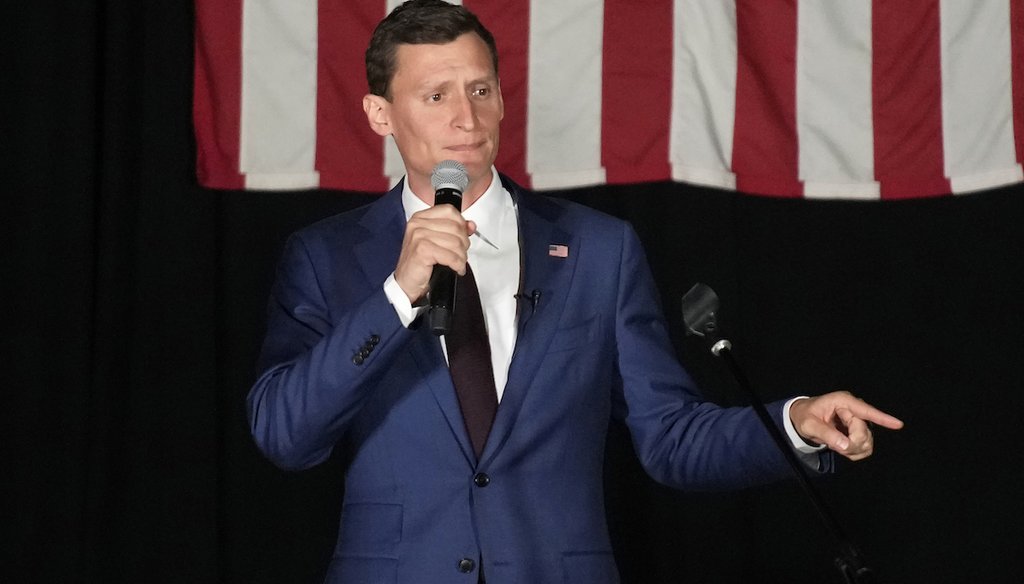 Arizona Republican U.S. Senate candidate Blake Masters speaks to supporters at a campaign event on Aug. 2, 2022, in Chandler, Ariz. (AP)